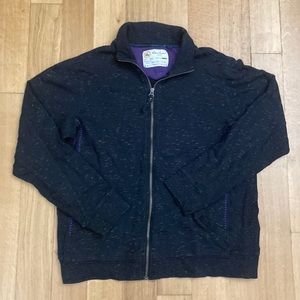 Robert Graham Heathered Black Zip Up Sweatshirt Large